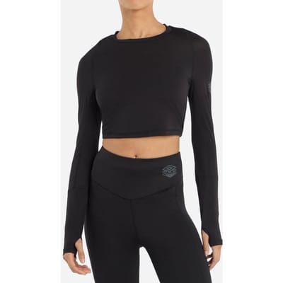 Umbro Dames/Dames Pro Trainingscrop Top Met Lange Mouwen (Zwart)