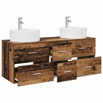 vidaXL - Badkamermeubel - Set - 3 - st - Oud - hout - 49,5 - x - 44,5 - x - 65 - cm