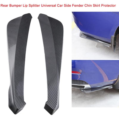 Achterbumper Lip Splitter Universele Auto Zijscherm Vinnen Body Lip Spoiler Kin Rok Beschermer, (Koolstofvezelkleur) black