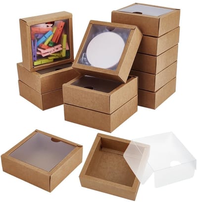 Cosensi - 20 Stuks Papieren Dozen met PVC-Venster 9,5 x 3,9 cm voor Cadeaus