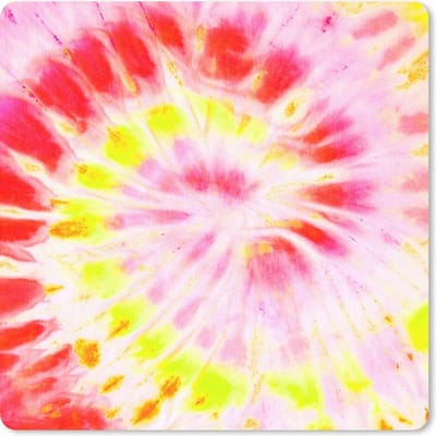 Muismat 20x20 cm - Mousepad Tie dye - Rood - Geel - Muismatten