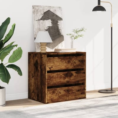 vidaXL - Ladekast - 60x41x58 - cm - bewerkt - hout - gerookt - eikenkleurig