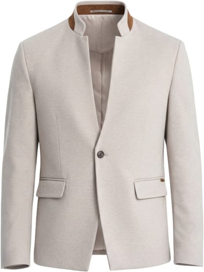 OMBRE Blazer - Regular Fit - Knopen - Gemeleerd Beige gemêleerd L