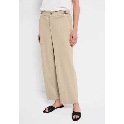 Pantalon met rechte pijpen piquée
