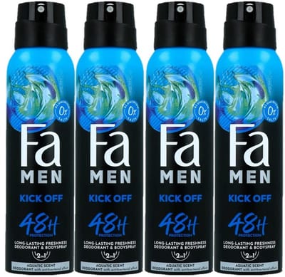 Fa Men Kick-Off - Deodorant & Bodyspray 2in1 - 4 x 150ml