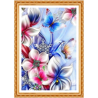 Diamant Schilderij Bloemen Borduurwerk Volledige Kit Verkoop Afbeelding van Strass Handwerk Onvoltooid Ambacht 20X30CM blue