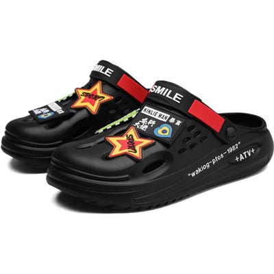 Grote Maat 38-47 Zomer Klompen Sandalen voor Heren Nieuw Trendy Origineel Ontwerp Heren- en Dames Strand Slippers Tuin Sandalen Slides 44-45 black