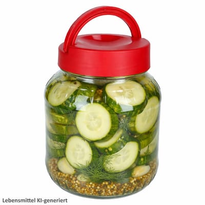Kim voorraadpot 1,7L van glas met rode deksel en handvat - 75373