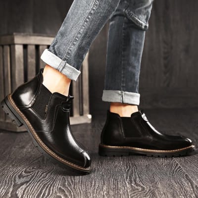 Helsea Boots Herfst En Winter Nieuwe Britse Trend Tooling Heren Martin Boots Plus Velvet Warm High-Top Herenschoenen 44