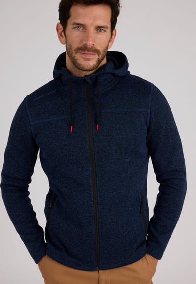 Damart - Fleecejack met capuchon Thermolactyl - Heren - Blauw - (118-125) XXL