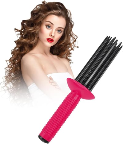 Professionele Krulborstel met 17 Tanden, Warmelucht Styling Borstel voor Volumineuze Krullen en Haarstyling voor Vrouwen