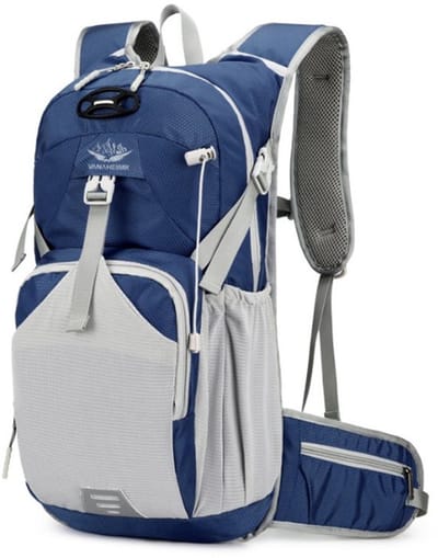 CarryQuest® - 20-35L Outdoor Camping Rugzak - Waterdichte Nylon Daypack met Drinksysteem, Rugventilatie, Front-/Toploader & Ademend Comfort - Sport, Wandelen & Fietsen - 24x11x51 cm - Marineblauw