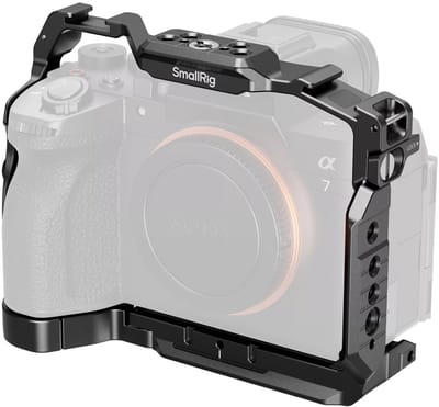 SmallRig A7 V/A7R V "HawkLock" snelkoppelingskooi voor Sony Alpha 7 V / 7R V / 7 IV, met kabelklem Arca-Swiss snelkoppelingsplaat