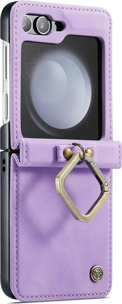CaseMania Bookcase hoesje geschikt voor Samsung Galaxy Z Flip 6 - Effen Lila - Kunstleer