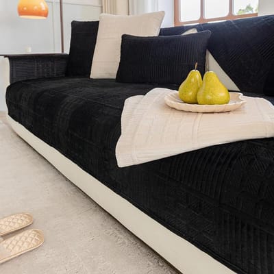 Noord-Nederlandse Fluwelen Quiltbankhoes Antislip Bankhoes Winter Universeel Bankkussen Effen Kleur Eenvoud Bankkussen 70x70cm 1pcs