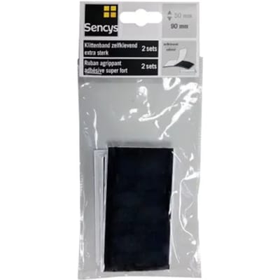 Sencys Klittenband - Extra Sterk - Zwart - 90mm X 50mm - 2 Stuks