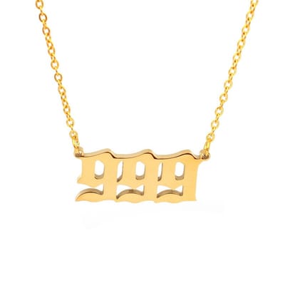 Bixorp Luck Geluksketting met Engelengetal 999 Goudkleurig - Afscheidscadeau - Ketting met Hanger