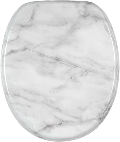 Toiletzitting - WC Deksel - Badkamer Comfort - Automatische Sluiting - 47 x 37.7 cm - Marmer