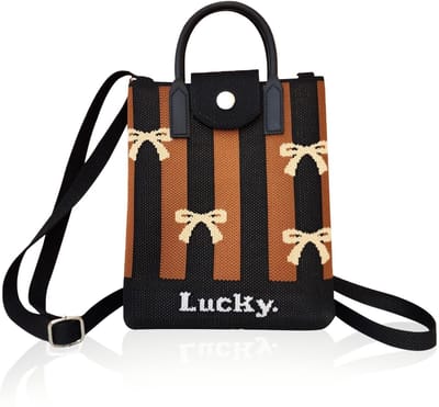 Dailygoods- Schoudertas Dames - Verstelbare Crossbodytas - Klein Handtas - Gebreide Tas - Ideaal voor Winkelen/Daten - Veilig voor Smartphone