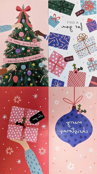 Kerst Geld Portemonnees - Cadeau Enveloppen - Cadeau Geven - Feestelijk Ontwerp - 16 x 9 cm - Wit