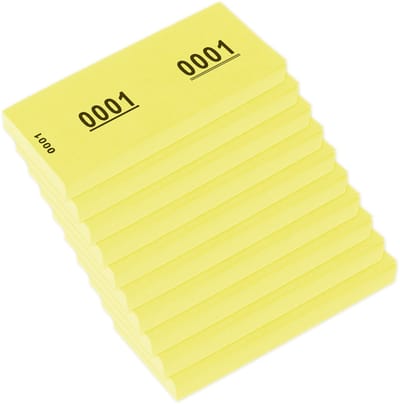 Kangaro nummerblok - 42x105mm - 70 grams - nummers 1-1000 - geel