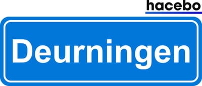 Hacebo - Plaatsnaam Sticker - 29x10 CM - Deurningen sticker - Verkeersborden sticker - grappige cadeaus - Deurningen