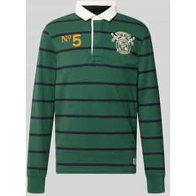 Gestreept polo met lange mouwen dubbele embleem Superdry Rugby
