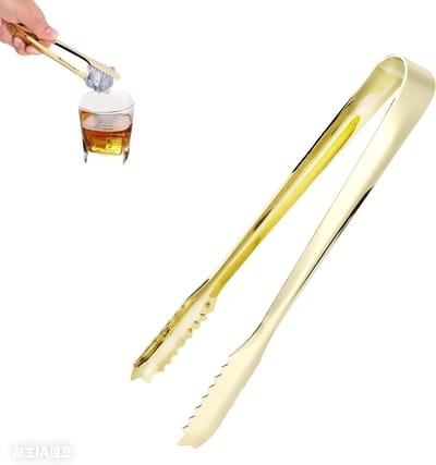 Roestvrijstalen Serving Tangen met Geprofileerde Klem voor IJsblokjes - 17.8 cm, Perfect voor Feestjes en Barbecues