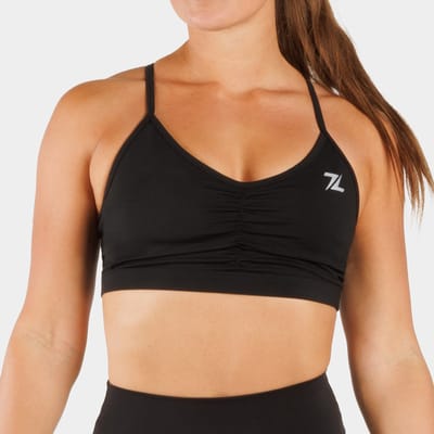 ZEUZ Dames Sport BH – Ruched Design – Fitness & Yoga - Zwart - XS