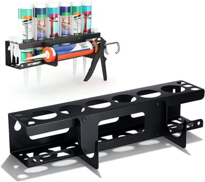 SnelShoppen - Spuitbushouder Muur Werkplaats Organizer - Blikhouder voor Spuitflessen met 6 Gaten - Stevige Koolstofstaal Gereedschapswand Accessoires