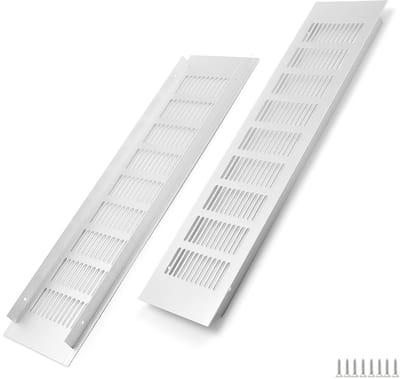 Dailygoods- Ventilatierooster 400x100mm - Aluminium - 2 Stuks - Corrosiebestendig - Eenvoudige Montage - Efficiënte Ventilatie - Ontluchtingsrooster