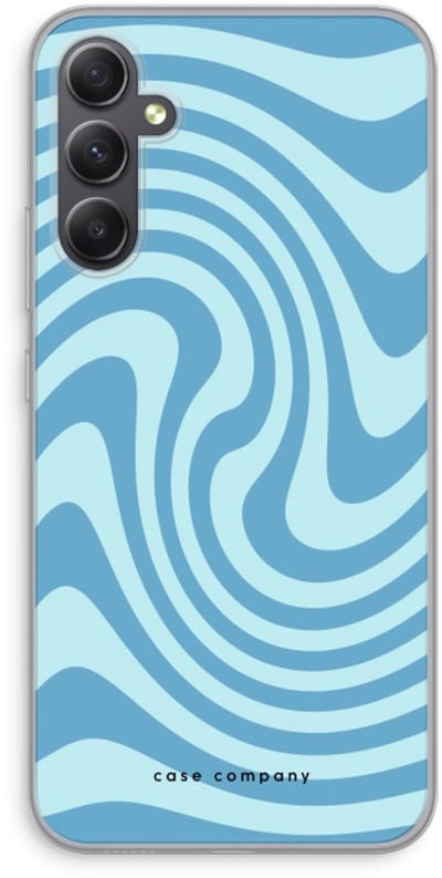 Case Company® - Hoesje geschikt voor Samsung Galaxy A34 hoesje - Swirl Blauw - Soft Cover Telefoonhoesje - Bescherming aan alle Kanten en Schermrand