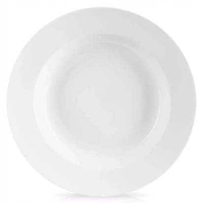 Diepe Porseleinen Dinerbord MONA 24,5 cm - Wit