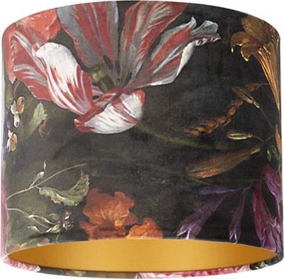 Uniqq Lampenkap velours Bloemen Ø 30 cm - 20 cm hoog