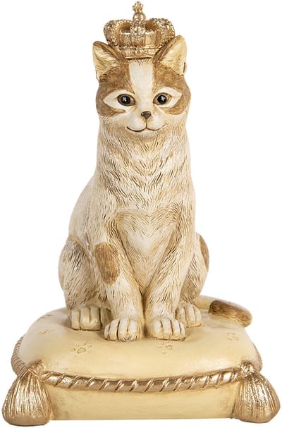Clayre & Eef Spaarpot Kat 14x13x20 cm Beige Kunststof