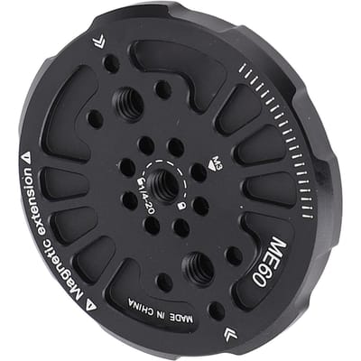 Adaptateur Trépied Magnétique pour Téléphone Filetage 1/4 Pouce Trous de Positionnement Multi-Angle Adaptateur de Monture Trépied pour Téléphone black