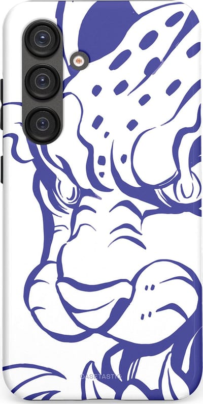 Casetastic Hoesje Geschikt voor Samsung S25 - Stijlvolle Beschermende Duo-layer Case - Blauwe Panter Hoofd