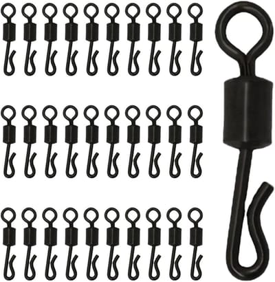 Dailygoods- Swivels 30 Stuks - Quick Change Wartels - Vissen Accessoire - Koperlegering - Slijtvast/Slagvast - 360° Rotatie - Visswartel