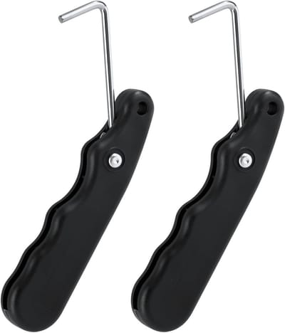 2pcs Hockey Skate Tensioner - Foldable Shoelace Tensioner - Non-slip Stainless Steel Skate Lace Tensioner - Portable Lacing Tensioner voor Schaatsen (Zwart)
