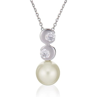 Orphelia Dames 925 Sterling Zilver Hanger met Ketting - Wit ZH-4698