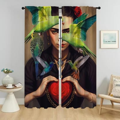 Frida's Gordijnen Kinderkamer Gordijnen voor Slaapkamer Verduisterend Gordijn voor Kamer 2 Paneel Shades Halloween Decoratie Scheidingswand Woonkamer W86xH183cmx2pcs-CL