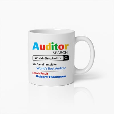 Auditor Mok 330 ml - Werelds Beste Auditor Zoekresultaat Mok, Grappig Cadeau voor Auditors, Gepersonaliseerde Koffiemok