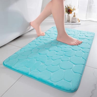 Comfortabele Antislip Badmat met Traagschuim - Absorberende Douchemat voor Badkamer en Woonkamer, 60x90 cm, Blauwgroen