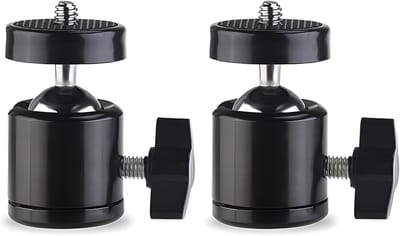 Mini Statiefkop - Balhoofd Adapter - Fotografie Stabiliteit - 360 Graden Draaibaar - 2 Stuks - Metaal