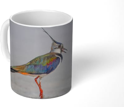 Mok - Koffiemok - Vogel - Dieren - Zand - Kievit - Mokken - 350 ML - Beker - Koffiemokken - Theemok