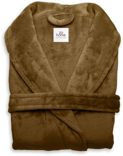 Zohome Badjas Cara - Kamerjas voor Dames en Heren - Maat S - Ochtendjas - Geschikt voor de Sauna - Bruin