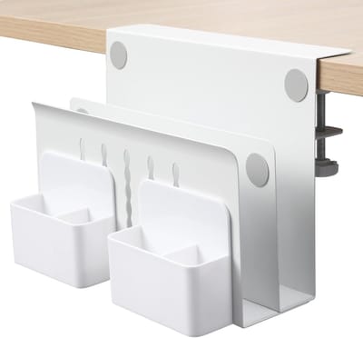 Bureau Opberger - Bureau Lade Organizer - Werkplek Organiseren - Klembevestiging Zonder Boren - 30x20x30cm - Wit