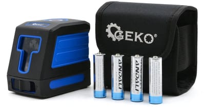 GEKO Zelfnivellerende kruislijnlaser - Diagonale projectie - Inclusief batterijen en hoes