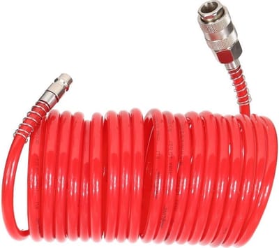 Spiraal luchtslang - 10 bar - 5mm - 15 meter - EURO aansluiting