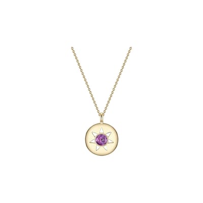 Glanzstücke München Damen-Kette 925er Silber Amethyst One Size Gelbgold 32011926